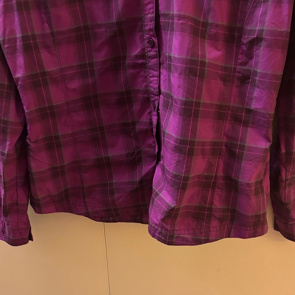 Columbia Purple Plaid Women’s Omni-Shade Shirt Large - Picture 5 of 7